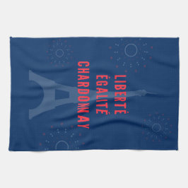 Liberté Égalité Chardonnay Grappige Eiffeltoren Wi Theedoek