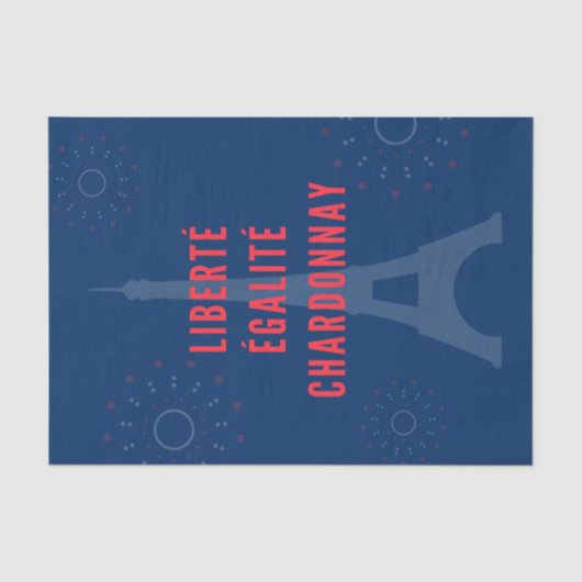 Liberté Égalité Chardonnay Grappige Eiffeltoren Wi Tissuepapier (Voorkant)