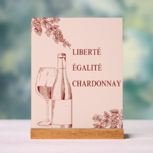 Liberté Égalité Chardonnay Grappige Wijnillustrati Acryl Bord