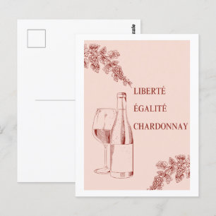 Liberté Égalité Chardonnay Grappige Wijnillustrati Briefkaart