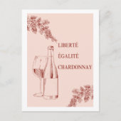Liberté Égalité Chardonnay Grappige Wijnillustrati Briefkaart (Voorkant)