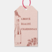 Liberté Égalité Chardonnay Grappige Wijnillustrati Cadeaulabel (Voorkant)
