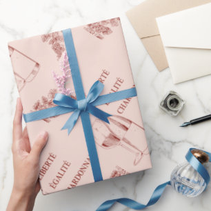 Liberté Égalité Chardonnay Grappige Wijnillustrati Cadeaupapier