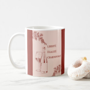 Liberté Égalité Chardonnay Grappige Wijnillustrati Koffiemok