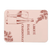 Liberté Égalité Chardonnay Grappige Wijnillustrati Magneet (Horizontaal)