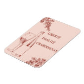 Liberté Égalité Chardonnay Grappige Wijnillustrati Magneet (Linkerzijde)