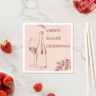 Liberté Égalité Chardonnay Grappige Wijnillustrati Servet
