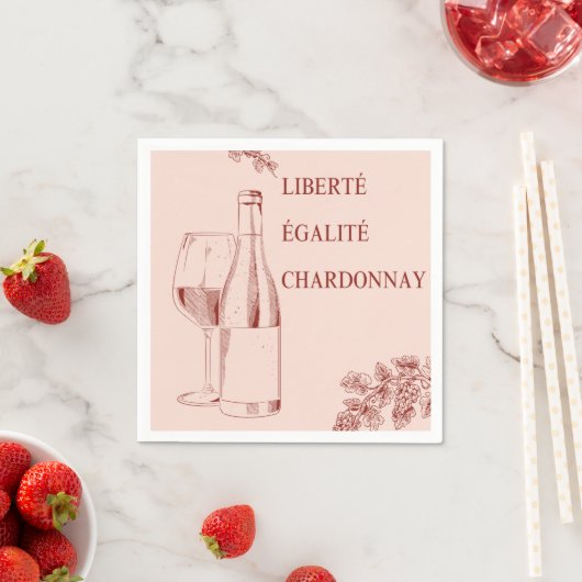 Liberté Égalité Chardonnay Grappige Wijnillustrati Servet (Insitu)