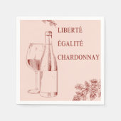Liberté Égalité Chardonnay Grappige Wijnillustrati Servet (Voorkant)