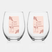 Liberté Égalité Chardonnay Grappige Wijnillustrati Wijnglas Zonder Voet (Voorkant)