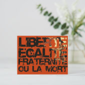 Liberte Egalite Fraternite: Franse revolutie Briefkaart (Staand voorkant)
