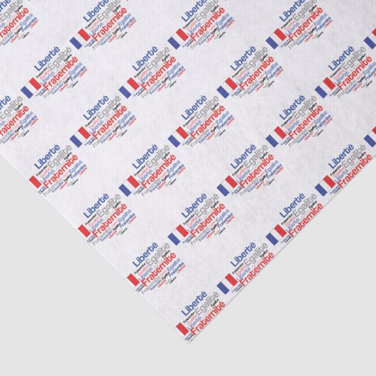 Liberté, Égalité, Fraternité - French Motto Flag Tissuepapier (Detail)