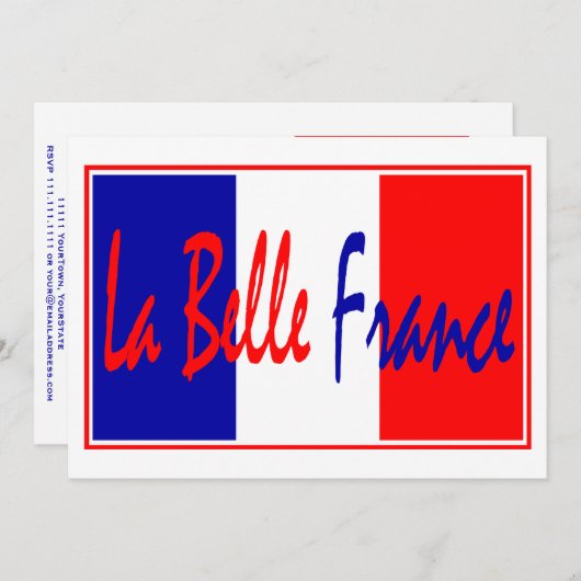 Liberté, Egalité, Fraternité - French Theme Event Kaart (Voorkant / Achterkant)