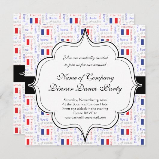 Liberté - Egalité - Fraternité French Word Pattern Kaart (Voorkant / Achterkant)