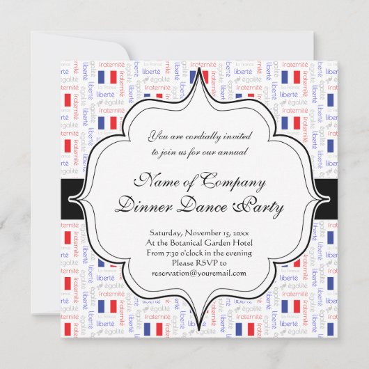 Liberté - Egalité - Fraternité French Word Pattern Kaart (Voorkant)