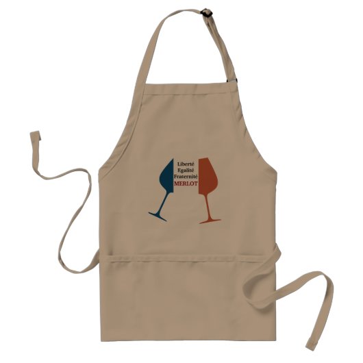 Liberté Egalité Fraternité merlot france apron Standaard Schort (Voorkant)