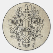 Liberte, Egalite, Fraternite Ronde Sticker (Voorkant)