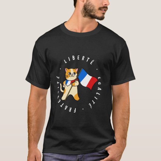 Liberté, Égalité, Fraternité - Schattig Patriottis T-shirt (Voorkant)