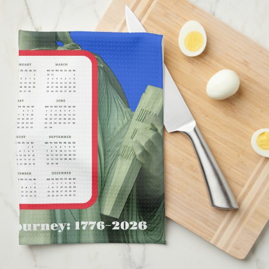 Liberty 1776–2026 USA Anniversary Calendar Theedoek (Quarter Fold)