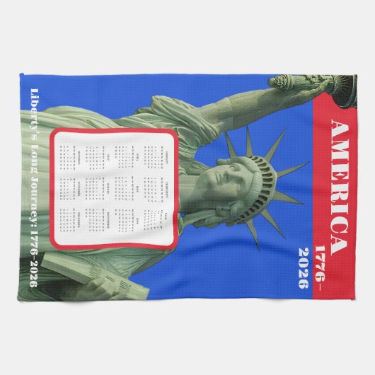 Liberty 1776–2026 USA Anniversary Calendar Theedoek (Horizontaal)