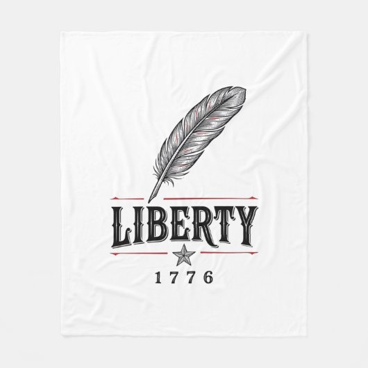 Liberty 1776 Patriottische Veer Vector Ontwerp_1 Fleece Deken (Voorkant)