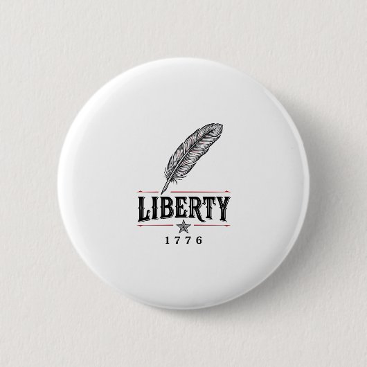 Liberty 1776 Patriottische Veer Vector Ontwerp_1 Ronde Button 5,7 Cm (Voorkant)