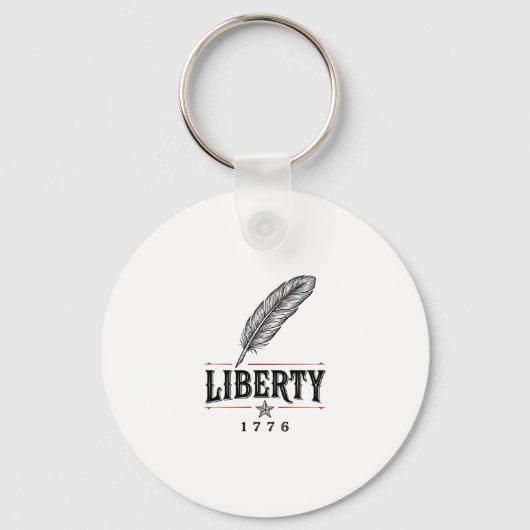 Liberty 1776 Patriottische Veer Vector Ontwerp_1 Sleutelhanger (Voorkant)