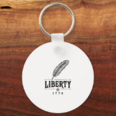 Liberty 1776 Patriottische Veer Vector Ontwerp_1 Sleutelhanger (Voorkant)