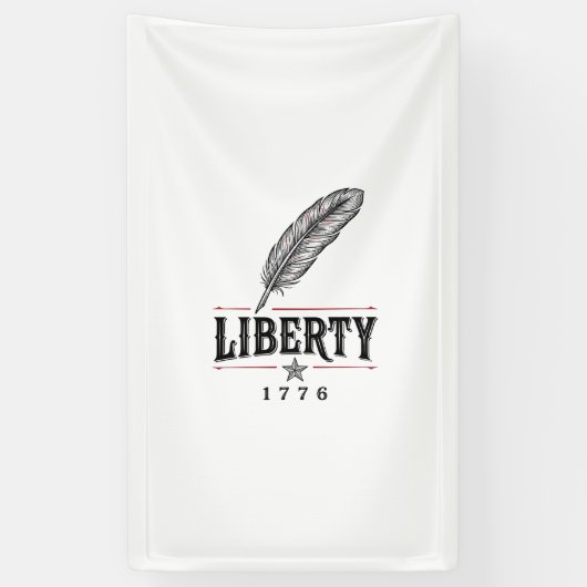 Liberty 1776 Patriottische Veer Vector Ontwerp_1 Spandoek (Verticaal)