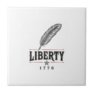 Liberty 1776 Patriottische Veer Vector Ontwerp_1 Tegeltje