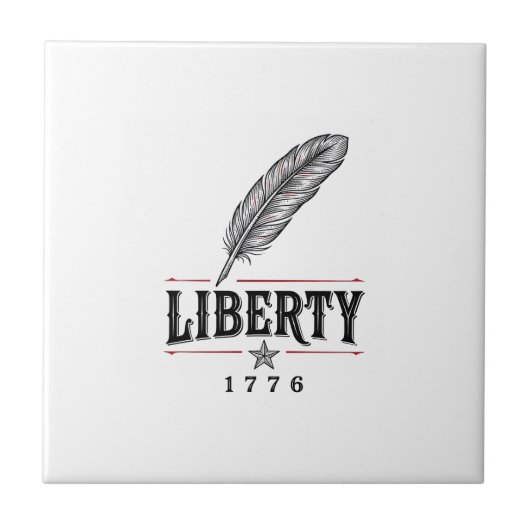 Liberty 1776 Patriottische Veer Vector Ontwerp_1 Tegeltje (Voorkant)