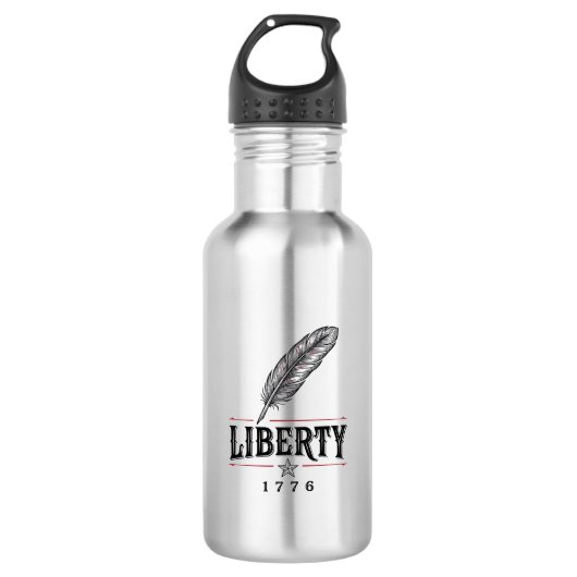 Liberty 1776 Patriottische Veer Vector Ontwerp_1 Waterfles (Voorkant)