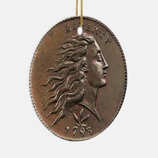 Liberty 1793 US Penny Ceramic Ornament (Rechts)