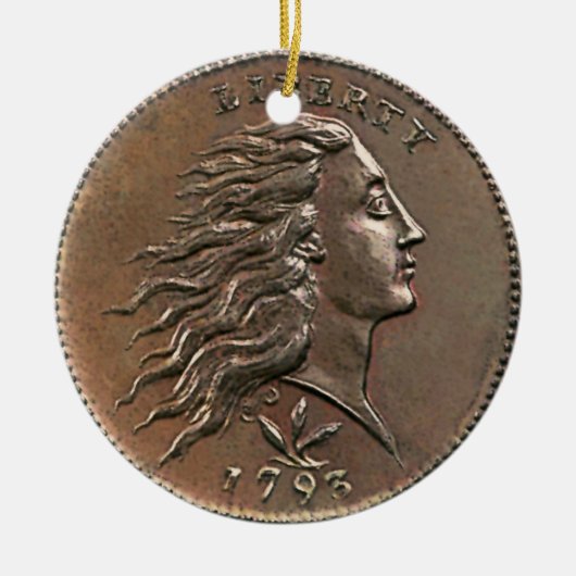 Liberty 1793 US Penny Ceramic Ornament (Voorkant)