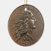 Liberty 1793 US Penny Ceramic Ornament (Links)