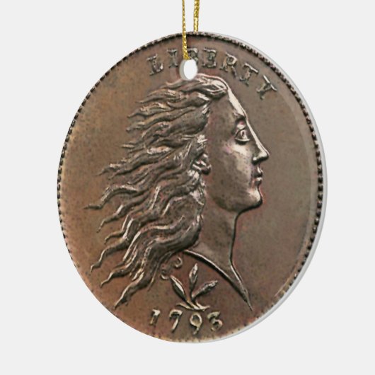 Liberty 1793 US Penny Ceramic Ornament (Links)