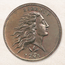 Liberty 1793 US Penny Round Paper Onderzetter