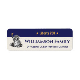 Liberty 250 Wasbeer Patriottische Familie Retourad Etiket
