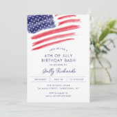 LIBERTY 4th of July Verjaardagsfeestuitnodiging Kaart (Staand voorkant)