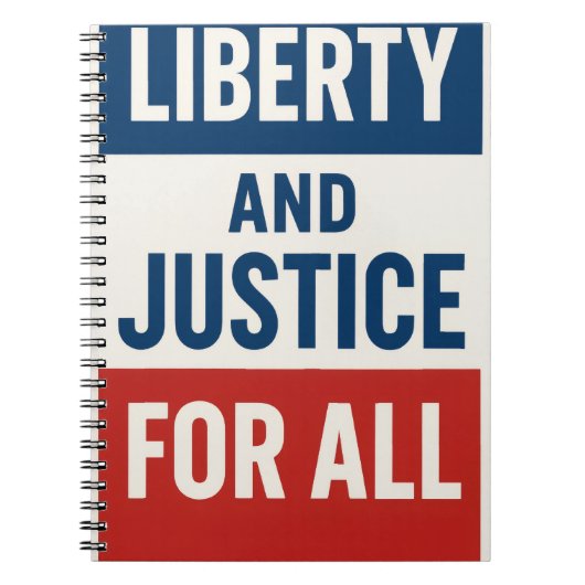 Liberty and Justice For All – Bold Minimalist Notitieboek (Voorkant)