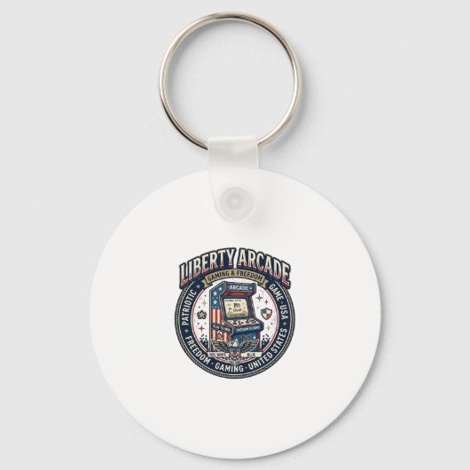 Liberty Arcade Patriottisch Patriottisch Arcade Ga Sleutelhanger (Voorkant)