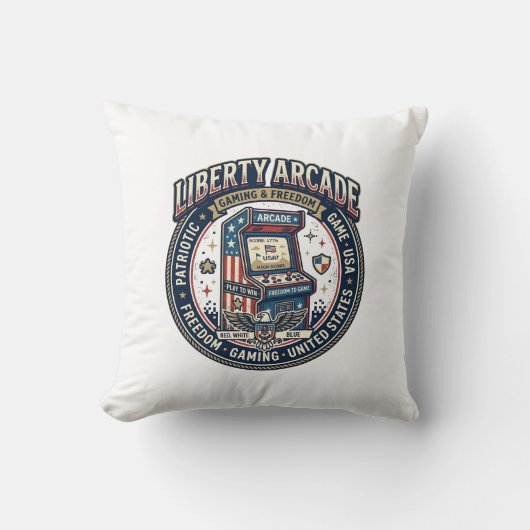 Liberty Arcade Patriottische Patriottische Arcade  Kussen (Voorkant)