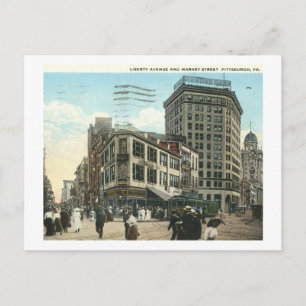 Liberty Ave., Market St., Vintage van Pittsburgh,  Briefkaart