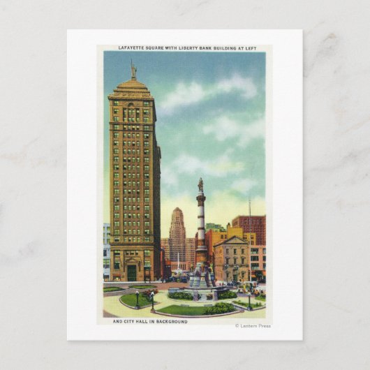Liberty Bank Bldg, stadhuis Briefkaart (Voorkant)