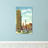 Liberty Bank Bldg, stadhuis Canvas Afdruk (Insitu (Houten vloer))