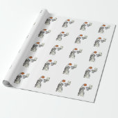 Liberty Basketbal Dunk Vintage Gravure Design_1 Cadeaupapier (Uitgerold)