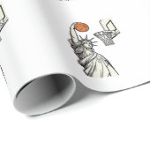Liberty Basketbal Dunk Vintage Gravure Design_1 Cadeaupapier (Rol Hoek)
