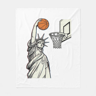 Liberty Basketbal Dunk Vintage Gravure Design_1 Fleece Deken