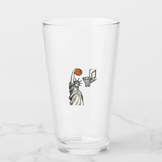 Liberty Basketbal Dunk Vintage Gravure Design_1 Glas (Voorkant)