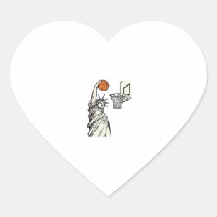 Liberty Basketbal Dunk Vintage Gravure Design_1 Hart Sticker